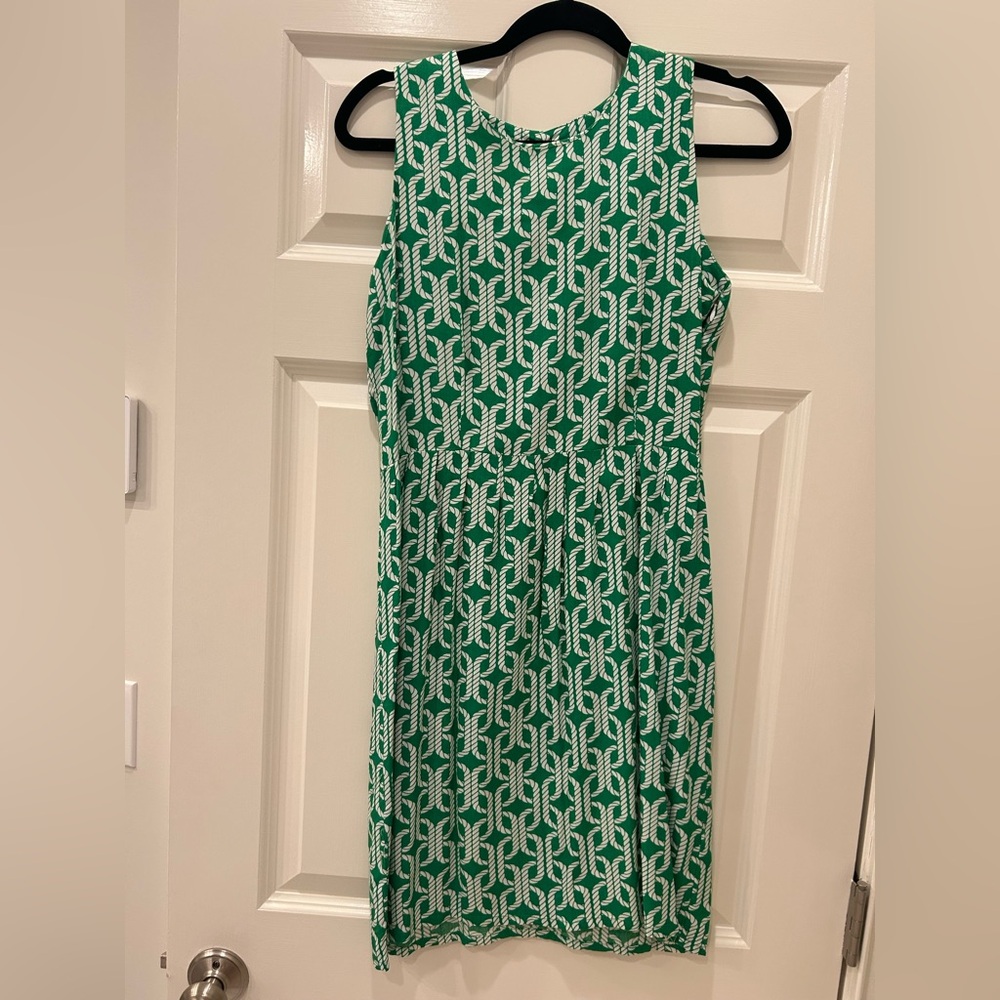 Green Patterned Sleeveless Dress